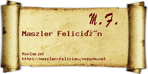 Maszler Felicián névjegykártya